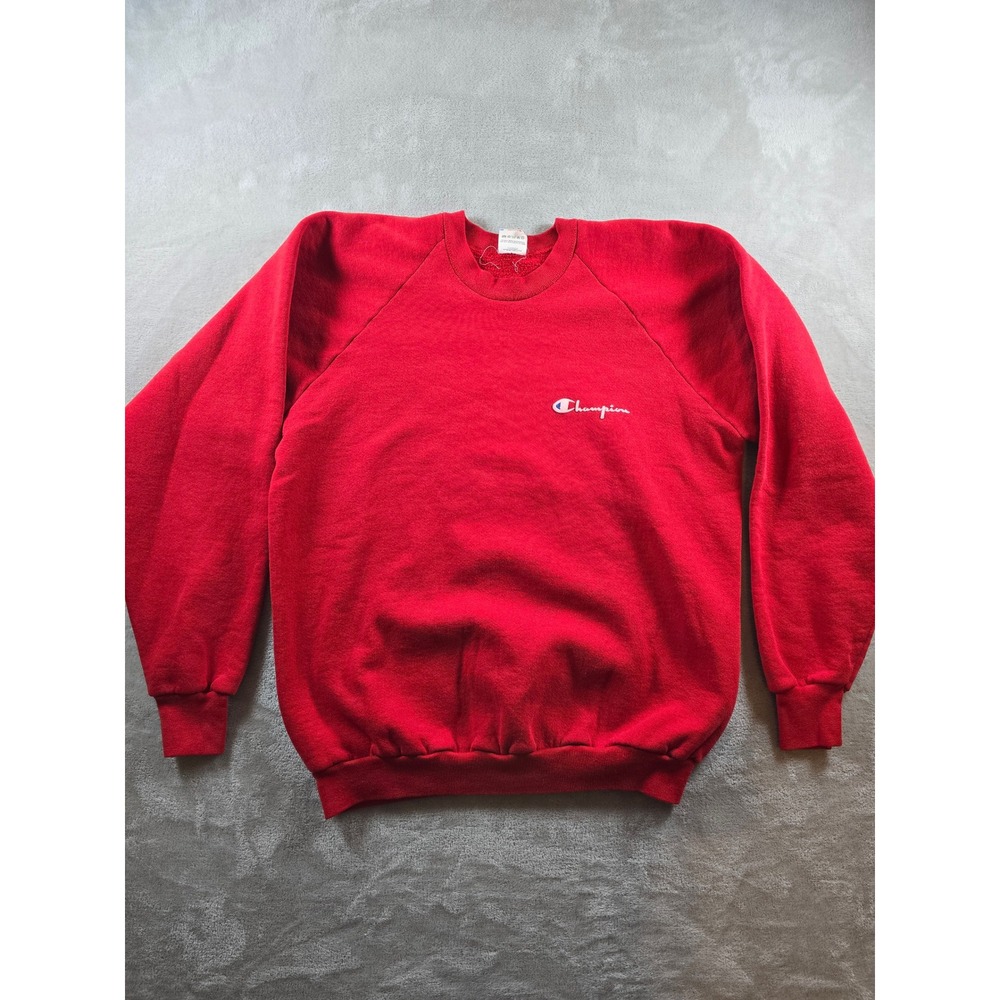 Vintage Champion Sweatshirt XL Fit M Red Fruit Of The Loom Made in USA *Read